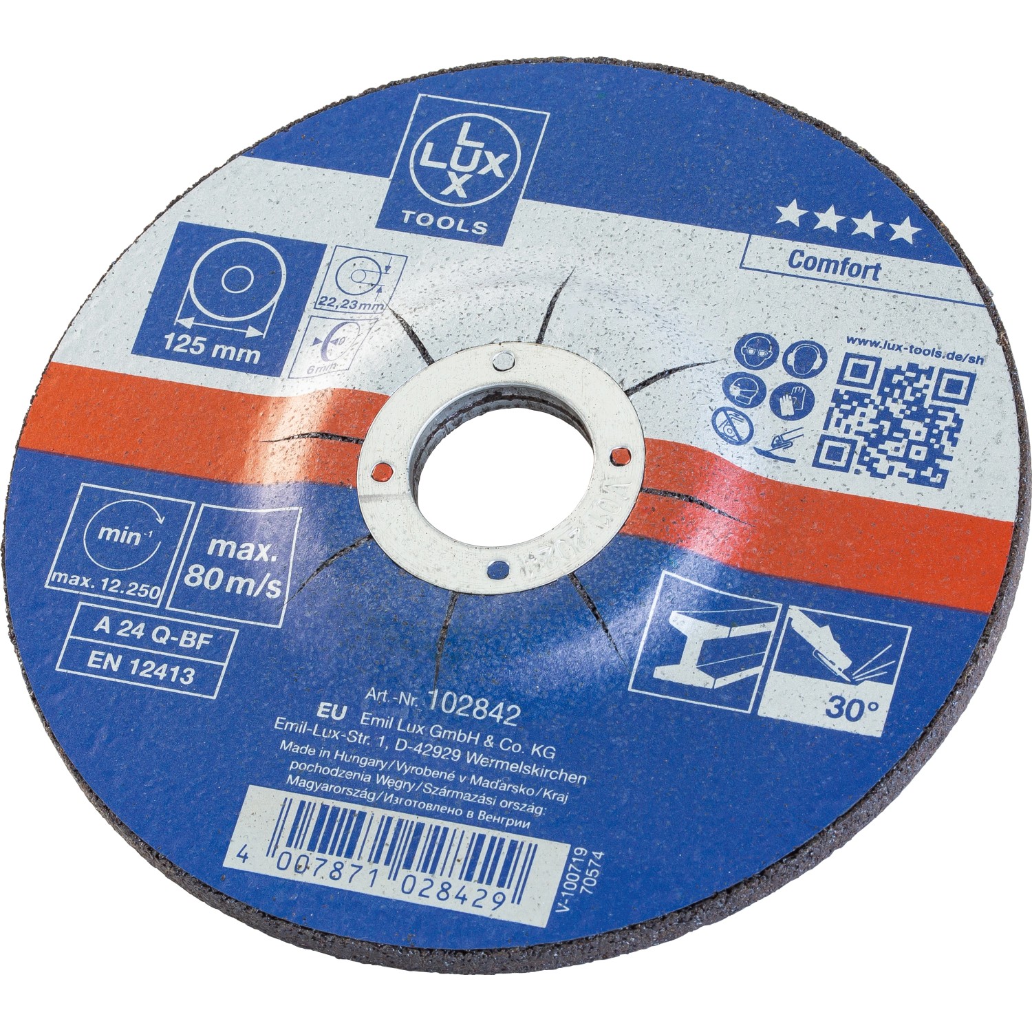 LUX Gewebeschruppscheibe gekröpft für Metall 125 mm LUX Gewebeschruppscheibe gekröpft für Metall 125 mm von LUX-TOOLS