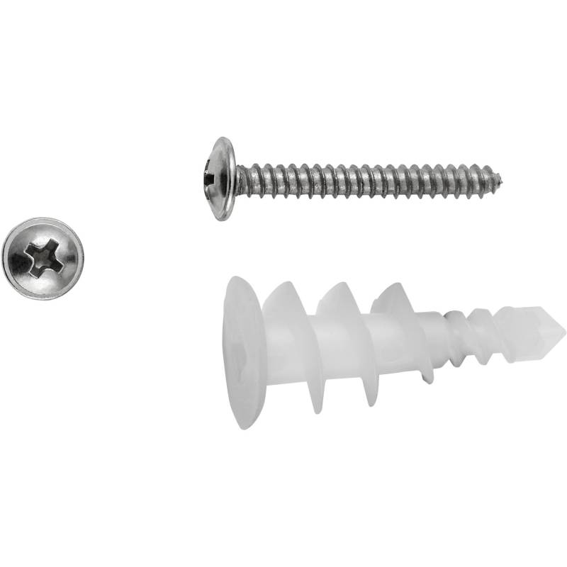 LUX Gipskartondübel Kunststoff mit Schrauben Ø 14 mm x 32 mm 4 Stück von LUX-TOOLS