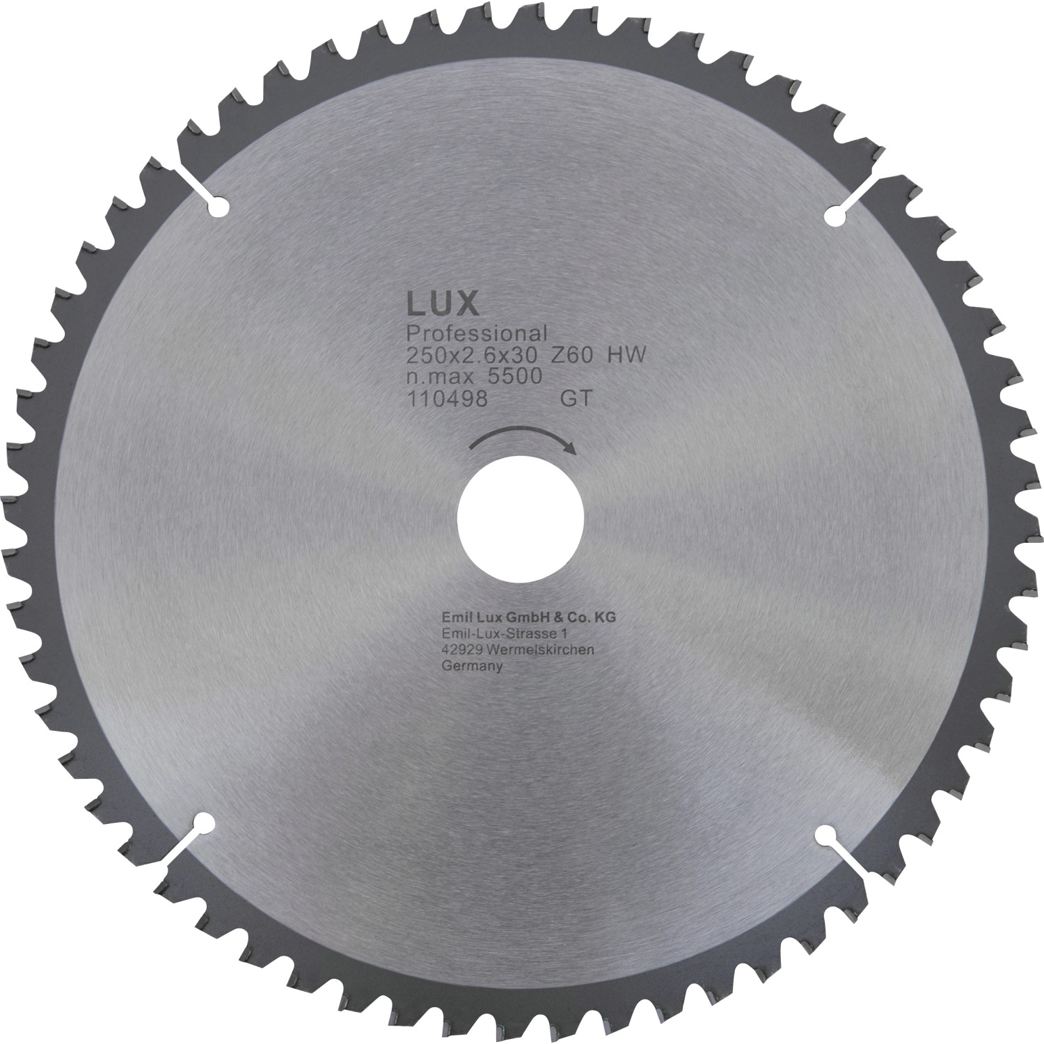 LUX HM-Kappsägeblatt 250 mm x 30 mm 60 Zähne von LUX-TOOLS