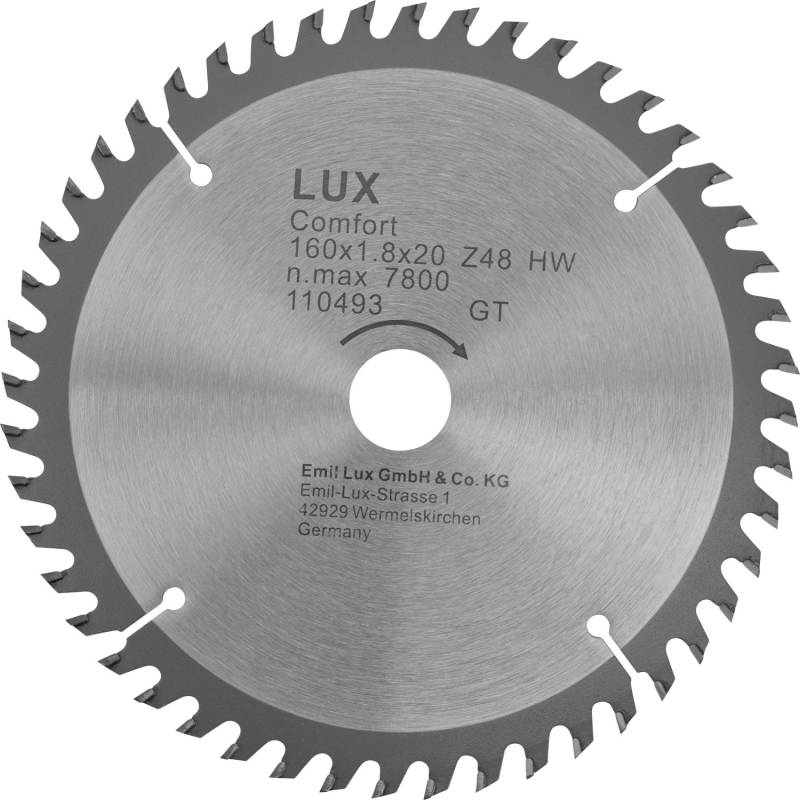 LUX HM-Kreissägeblatt 160 mm x 20 mm 48 Z von LUX-TOOLS