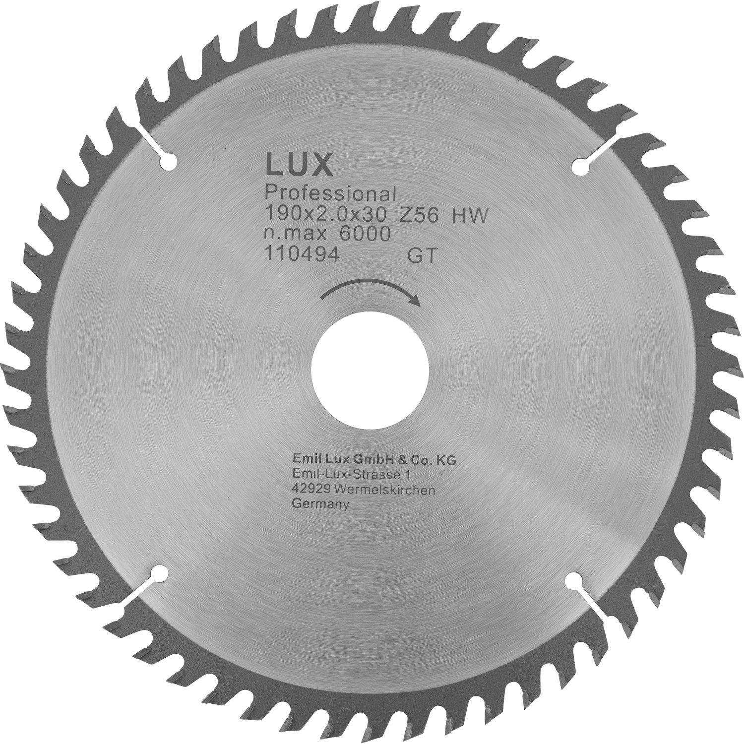 LUX HM-Kreissägeblatt 190 mm x 30 mm 56 Z von LUX-TOOLS