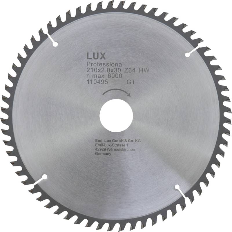 LUX HM-Kreissägeblatt 210 mm x 30 mm 64 Z von LUX-TOOLS