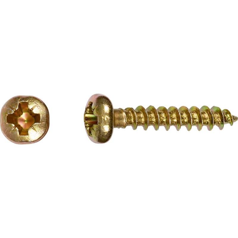 LUX Halbrundkopf Universalschraube PZ-Antrieb Ø 3 mm x 12 mm Gelb Verz. 100 St. von LUX-TOOLS