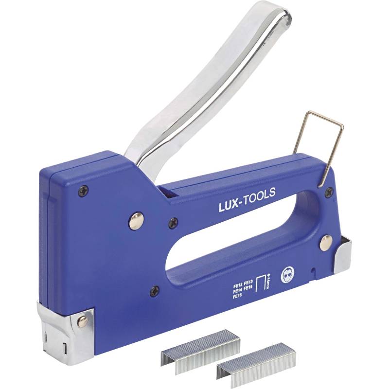 LUX-TOOLS Handtacker für Feindrahtklammern 6 mm - 14 mm Kunststoff von LUX-TOOLS