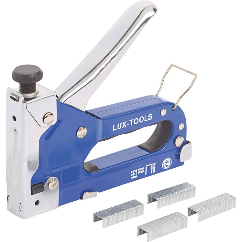 LUX-TOOLS Handtacker für Feindrahtklammern 6 mm - 14 mm Metall von LUX-TOOLS