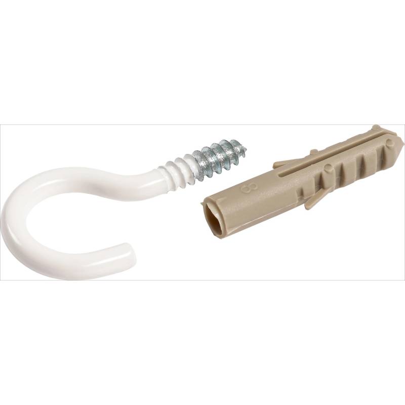 LUX Wäscheleinenhaken verzinkt Ø 4,8 mm x 65 mm Weiß 2 Stück von LUX-TOOLS