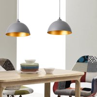 2er-Set Hängeleuchte Toulon Metall Grau-Gold Lux.pro von LUX.PRO