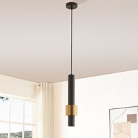 Hängeleuchte Lulled 200xØ10 cm Metall Schwarz/Gold [lux.pro] von LUX.PRO