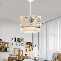 Kinder-Hängeleuchte Lurgan mit Heißluftballon-Motiv Weiß [lux.pro] von LUX.PRO