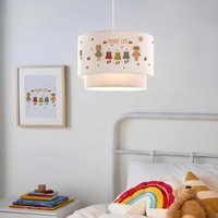 Kinder-Hängeleuchte Lurgan mit Tierfiguren mit Kleidern-Motiv Weiß [ Lux.pro Kinder-Hängeleuchte Lurgan mit Tierfiguren mit Kleidern-Motiv Weiß [ Lux.pro von LUX.PRO