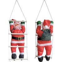 Lux.pro - Weihnachtsmann auf Leiter 85x25cm gepolstert [ ] - Rot von LUX.PRO
