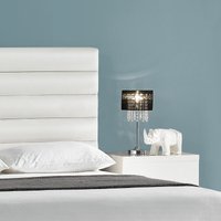 Tischleuchte Schwarz [40 cm x Ø20 cm] Tischlampe Kristall Textil Lampe [ Lux.pro von LUX.PRO