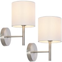 Wandleuchte 2er Set Winsford Silberfarben / Weiß [ Lux.pro von LUX.PRO