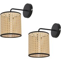 Lux.pro - Wandleuchte Southend 2er Set Rattan-Optik [ ] von LUX.PRO