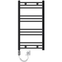 ECD Germany Badheizkörper Elektrisch 500 x 800 mm Anthrazit gerade mit Seitenanschluss inkl. Heizstab 600W ECO Chrom - Heizkörper Heizung von LUXEBATH