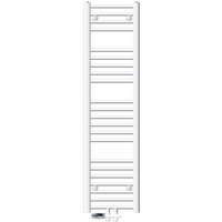 Luxebath - ecd Germany Badheizkörper Mittelanschluss 300 x 1400 mm Weiß gerade mit Thermostat und Anschlussgarnitur Durchgang Boden Weiß - Heizkörper von LUXEBATH