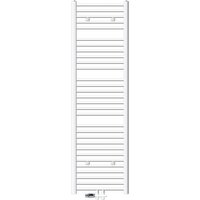 ECD Germany Badheizkörper Mittelanschluss 500 x 1800 mm Weiß gerade mit Thermostat und Anschlussgarnitur Durchgang Boden Weiß - Heizkörper Heizung von LUXEBATH
