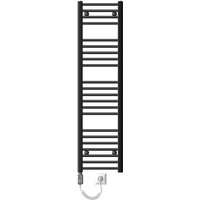Luxebath - ecd Germany Badheizkörper Elektrisch 300 x 1400 mm Anthrazit gerade mit Seitenanschluss inkl. Heizstab 900W Chrom Große Leistung von LUXEBATH