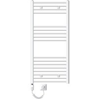 Ecd Germany Badheizkörper Elektrisch 600x1200mm Große Leistung Weiß gerade mit Seitenanschluss inkl. Heizstab 900W-Design Heizkörper Handtuchwärmer von LUXEBATH