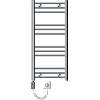 Luxebath - ecd Germany Badheizkörper Elektrisch eco 400 x 800 mm mit Heizstab 300W Chrom gebogen mit Seitenanschluss-Design Heizkörper Handtuchwärmer von LUXEBATH
