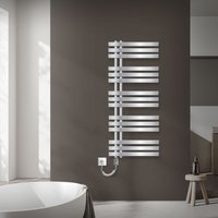 Ecd Germany Badheizkörper Iron em Elektrisch mit Heizstab 1200W, 500x1200 mm, Chrom, Designheizkörper Paneelheizkörper Heizkörper Handtuchwärmer von LUXEBATH