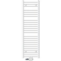 Ecd Germany Badheizkörper Mittelanschluss 400 x 1500 mm Weiß gebogen mit Thermostat und Anschlussgarnitur Universal Eck- und Durchgangsform Weiß von LUXEBATH