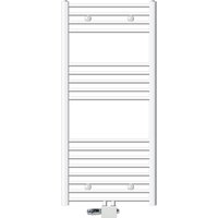 Ecd Germany Badheizkörper Mittelanschluss 600 x 1200 mm Weiß gerade mit Thermostat und Anschlussgarnitur Universal Eck- und Durchgangsform Weiß von LUXEBATH
