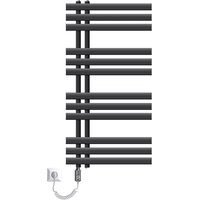 Luxebath - ecd Germany Iron em Design Badheizkörper Elektrisch 500 x 1000 mm Anthrazit mit Heizstab 600W Chrom Große Leistung - Designheizkörper von LUXEBATH