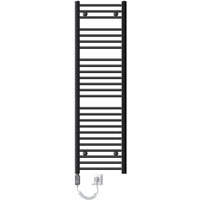 Elektrischer Badheizkörper Sahara 400x1500 mm Anthrazit gerade Seitenanschluss & Heizstab 900W Thermostat & Digitalanzeige, Handtuchheizkörper mit von LUXEBATH