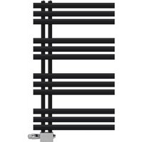 LuxeBath Badheizkörper Iron EM 600x1000mm Schwarz matt Mittelanschluss mit Anschlussgarnitur Thermostat Universal Eck- und Durchgangsform, Heizkörper LuxeBath Badheizkörper Iron EM 600x1000mm Schwarz matt Mittelanschluss mit Anschlussgarnitur Thermostat Universal Eck- und Durchgangsform, Heizkörper von LUXEBATH