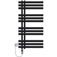 Luxebath - Elektrischer Badheizkörper Iron em 500x1000mm Schwarz matt inkl. Heizstab 600W Chrom mit Thermostat Digitalanzeige, Handtuchheizkörper mit Luxebath - Elektrischer Badheizkörper Iron em 500x1000mm Schwarz matt inkl. Heizstab 600W Chrom mit Thermostat Digitalanzeige, Handtuchheizkörper mit von LUXEBATH