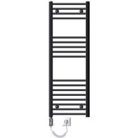 Luxebath - ecd Germany Badheizkörper Elektrisch 400 x 1200 mm Anthrazit gebogen mit Seitenanschluss inkl. Heizstab Große Leistung 900W von LUXEBATH