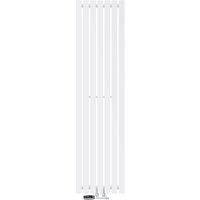 Ecd Germany Design Paneelheizkörper Stella Mittelanschluss 370 x 1400 mm Weiß mit Anschlussgarnitur inkl. Thermostat Eck Wand, Flach, Einlagig, von LUXEBATH