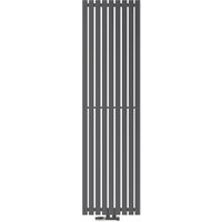 Ecd Germany Stella Design Paneelheizkörper Mittelanschluss 480 x 1800 mm Anthrazit mit Anschlussgarnitur inkl. Thermostat Eck Wand - Flach Einlagig von LUXEBATH