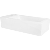 ML-Design Waschbecken aus Keramik in Weiß 51x25x13 cm, Eckig, klein, Hahnloch links, Wandmontage oder Aufsatzwaschbecken, Moderne Waschtisch ML-Design Waschbecken aus Keramik in Weiß 51x25x13 cm, Eckig, klein, Hahnloch links, Wandmontage oder Aufsatzwaschbecken, Moderne Waschtisch von LUXEBATH