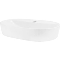 Luxebath - ML-Design Waschbecken aus Keramik in Weiß glänzend 60 x 40 x 12 cm, Oval, Moderne Aufsatzwaschbecken, Design Waschtisch von LUXEBATH