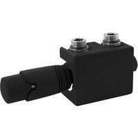 Ventil-Armaturen Set Multiblock Schwarz Universal Eck- und Durchgangsform inkl. Thermostatkopf für Badheizkörper Mittelanschluss, Anschlussgarnitur Ventil-Armaturen Set Multiblock Schwarz Universal Eck- und Durchgangsform inkl. Thermostatkopf für Badheizkörper Mittelanschluss, Anschlussgarnitur von LUXEBATH
