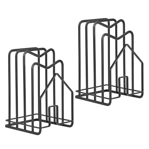 LUXECOVE 2er-Pack Schneidebretthalter, Schneidebrett-Aufbewahrungsregal, Topfdeckelhalter, deckel organizer küche, schneidebrett halter, Edelstahl-Schneidebretthalter (schwarz) von LUXECOVE