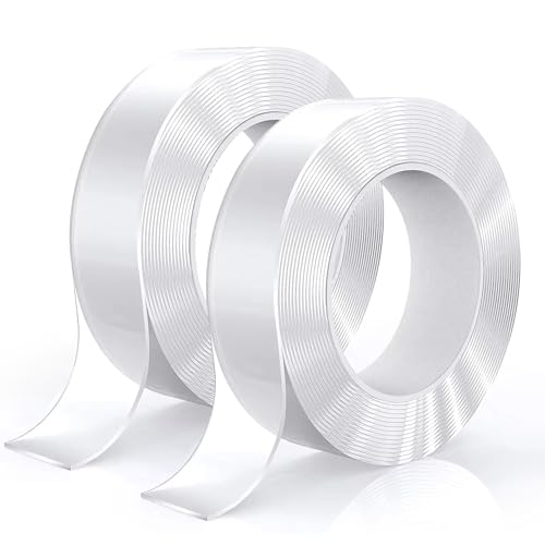 LUXECOVE 5 m doppelseitiges Klebeband, Nano-Klebeband, 20 mm breit, wiederverwendbar, zum Aufhängen von Bildern, Postern, Teppichen und in der Küche, 2er-Pack von LUXECOVE