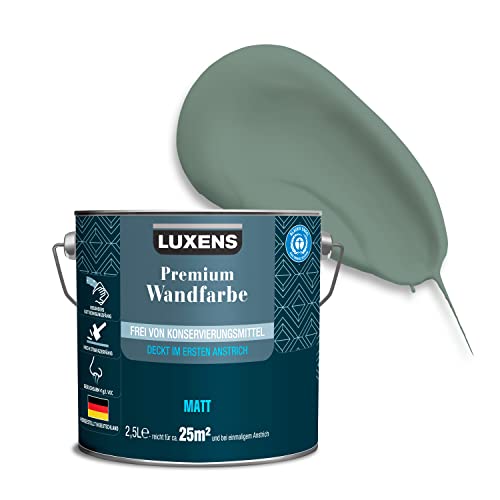 LUXENS - Premium Wandfarbe 2,5 l - Blaue Lagune - Matt - Wände, Decken & Täfelungen - Anti-Allergen - Ohne endokrine Disruptoren - 25m² von LUXENS