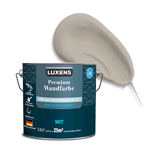LUXENS - Premium Wandfarbe 2,5 l - Kastanienbraun - Matt - Wände, Decken & Täfelungen - Anti-Allergen - Ohne endokrine Disruptoren - 25m² von LUXENS
