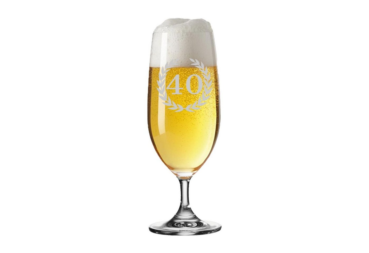 LUXENTU Bierglas 40. Jubiläum Biertulpe Pilsglas mit Gravur 360 ml, Glas von LUXENTU