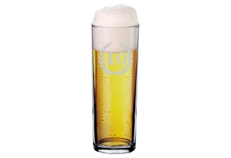 LUXENTU Bierglas 40. Jubiläum Kölschglas Kölner Stange mit Gravur, Glas von LUXENTU