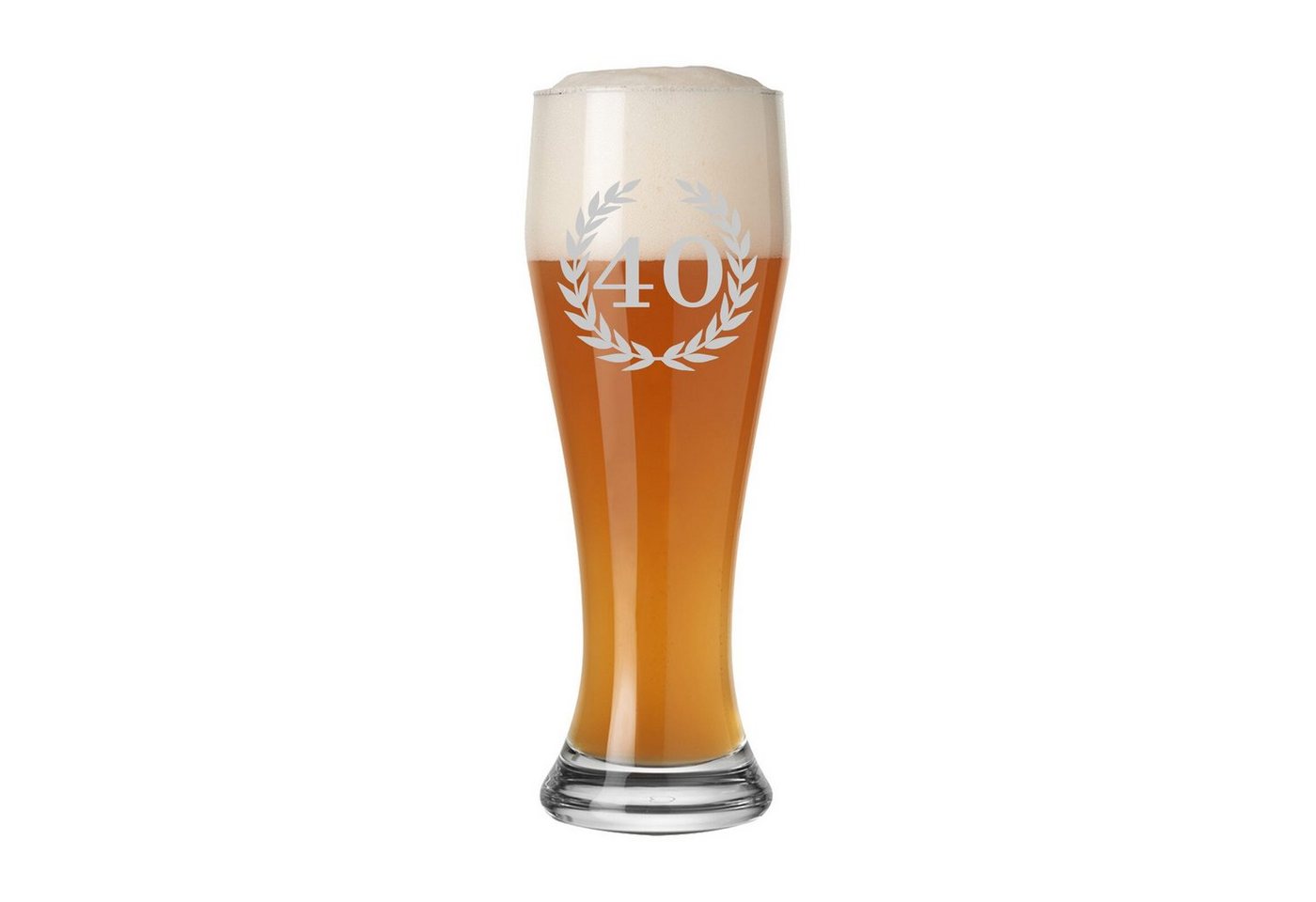 LUXENTU Bierglas 40. Jubiläum Weizenbierglas mit Gravur 0,5 l, Glas von LUXENTU