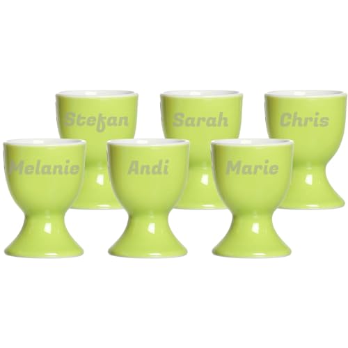 LUXENTU Eierbecher Doppio mit personalisierter Gravur, 6er Set, Kleine Ei-Halter mit einzeiligem Gravurbereich, Perfekt für Namen und Sprüche zu Ostern, Porzellan, Grün LUXENTU Eierbecher Doppio mit personalisierter Gravur, 6er Set, Kleine Ei-Halter mit einzeiligem Gravurbereich, Perfekt für Namen und Sprüche zu Ostern, Porzellan, Grün von LUXENTU