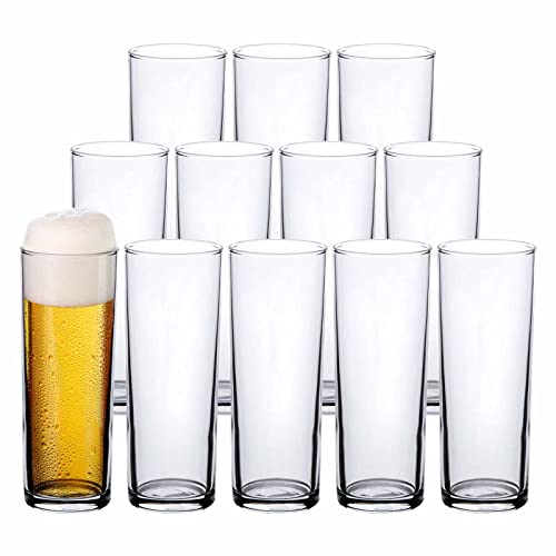 LUXENTU Kölsch-Glas Kölner Stange 12er Set mit Eichung bei 0,2 Liter, Biergläser für den Karneval & die Gastronomie von LUXENTU