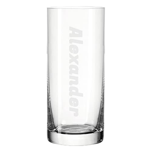 LUXENTU Longdrinkglas Trinkglas Cocktailglas Bierglas mit Gravur | Persönliche Lasergravur mit Namen | 1 Stück | Personalisiertes Geschenk | Spülmaschinenfest von LUXENTU