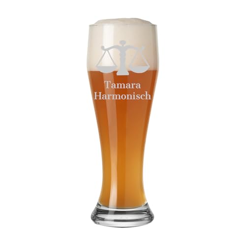 LUXENTU Personalisiertes Weizenbierglas mit Sternzeichen, Weißbierglas 0,5l mit Motiv & Wunschtext, Gravierte Gläser als persönliche Geschenkidee, Spülmaschinengeeignet LUXENTU Personalisiertes Weizenbierglas mit Sternzeichen, Weißbierglas 0,5l mit Motiv & Wunschtext, Gravierte Gläser als persönliche Geschenkidee, Spülmaschinengeeignet von LUXENTU