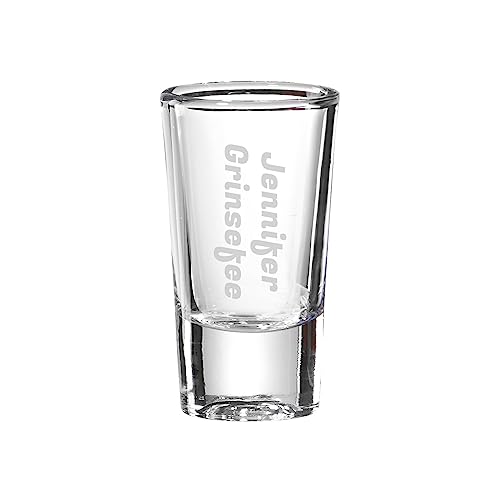 LUXENTU Schnapsglas Stamper mit Gravur, 30 ml, Shotglas für 2cl, Personalisierte Lasergravur mit Namen, Geschenk für Männer & Frauen, Spülmaschinenfest, Name quer, 1 Stück von LUXENTU