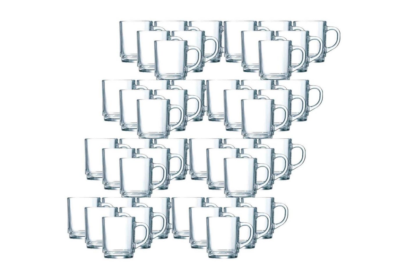 LUXENTU Tasse Teegläser Kaffeegläser 0,25 l 48er Set, Glas von LUXENTU